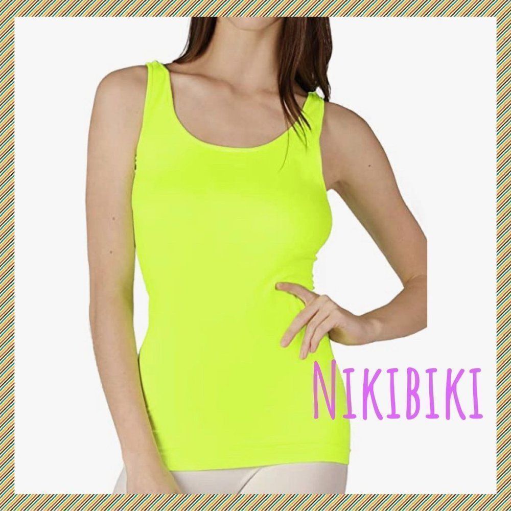 NWT, Nikibiki Neon Green Moisture-Wicking Sport Tank
